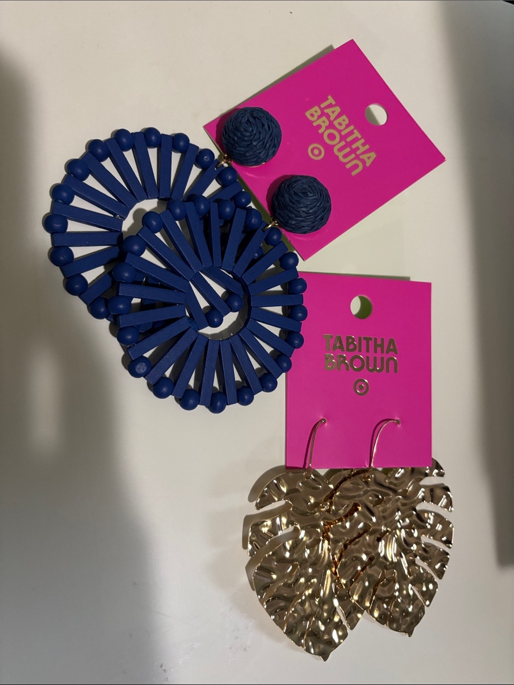 Tabitha Brown Navy and Gold Mixed Earring Set (Both)